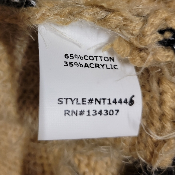 Lumiere Beige & black ultra soft fuzzy sequin dolman sweater Size S - Picture 8 of 12